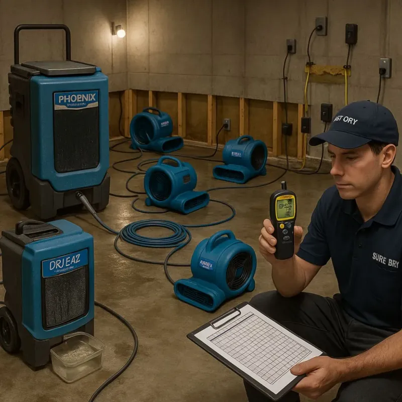 Structural Drying and Dehumidification process in Kingsland, GA